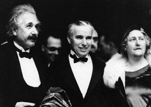 Albert Einstein (1879-1955) with his wife and Charlie Chaplin (1889-1977), 1931. Artist: Unknown