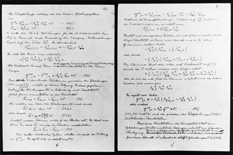 'Lost' manuscript belonging to Albert Einstein. Artist: Unknown