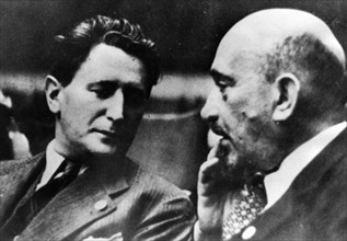 Nahum Goldmann (1894-1982), and Chaim Weizmann (1874-1952), Zionist and World Jewish Leaders. Artist: Unknown
