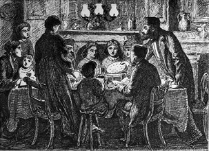 Seder meal, Passover, mid-late 19th century. Artist: Simeon Solomon