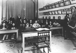 Classroom at Rosh Pinna School, Libya, c1933? Artist: Unknown
