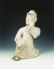 Painted pottery male dancing figure, early Eastern Han dynasty, 1st century. Artist: Unknown