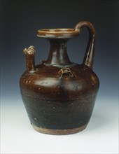 Blackish brown chicken-headed ewer with squared lugs, Eastern Jin dynasty, China, 4th century. Artist: Unknown