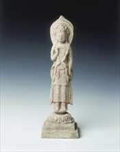 Pottery figure of Avalokitesvara, Northern Qi dynasty, China, 563. Artist: Unknown