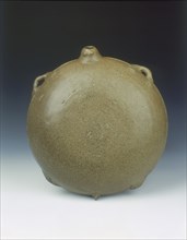Tortoise-shaped flask with teadust glaze, Six Dynasties-early Tang dynasty, China, 6th-7th century. Artist: Unknown