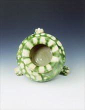 Green lead glazed tripod jar, High Tang period, China, 684-756. Artist: Unknown