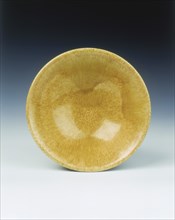 Yellow lead glazed bowl, late Tang dynasty, China, 9th century. Artist: Unknown