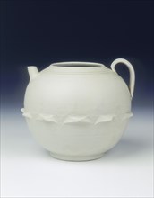 White glazed ewer with protruding petals, Five Dynasties period, China, 10th century. Artist: Unknown