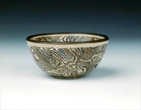 Black and white marbleware bowl, Northern Song dynasty, China, 11th century. Artist: Unknown