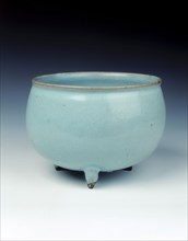 Jun stoneware tripod jar, Northern Song dynasty, late 11th-early 12th century. Artist: Unknown