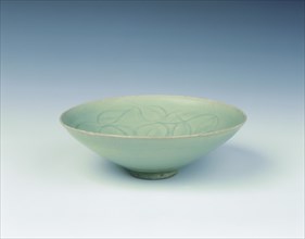Celadon bowl with carved floral design, Northern Song dynasty, China, 12th century. Artist: Unknown