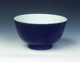 Small bowl with souffle blue glaze, Qing dynasty, China, 17th century. Artist: Unknown