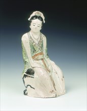 Cizhou figure of a seated lady, Jin-early Yuan dynasty, China, 13th century. Artist: Unknown