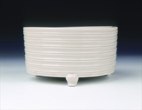 Dehua porcelain censer with string pattern, late Ming dynasty, China, 1600-1644. Artist: Unknown