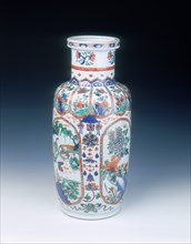 Chinese Imari rouleau vase, mid Kangxi period, Qing dynasty, China, 1683-1700. Artist: Unknown
