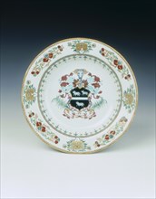 Soup plate with the arms of Lambton, Qing dynasty, China, c1735. Artist: Unknown