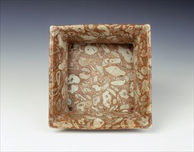 Jardiniere with glaze imitating pudding stone, Qianlong period, Qing dynasty, China, 1736-1795. Artist: Unknown