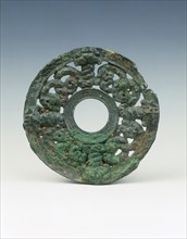 Bronze applique with coiled serpent design, Eastern Zhou dynasty, China, 5th century BC. Artist: Unknown