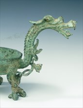 Yunnan bronze lamp in the shape of a dragon, Western Han dynasty, China, 2nd-1st century BC. Artist: Unknown