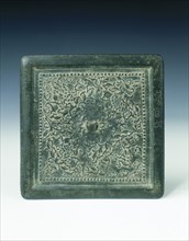 Square bronze mirror with scrolling peonies, Southern Song dynasty, China, 12th century. Artist: Unknown