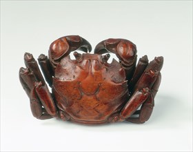 Bamboo box in the form of a female crab, China, late 17th century. Artist: Unknown
