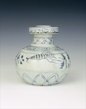 Blue and white kendi, China, c1279-c1368. Artist: Unknown