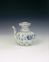 Blue and white kendi, China, c1279-c1368. Artist: Unknown