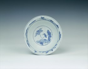 Blue and white Kraak porcelain bowl, China, 1550-1575. Artist: Unknown