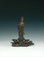 Wood and lacquer figure of Guanyin, China, 1644-1700. Artist: Unknown