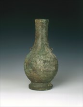 Pear-shaped bronze flask, China, 475 BC-221 BC. Artist: Unknown