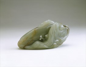 Jade carp and young amid swirling waves, early Qing dynasty, China, late 17th century. Artist: Unknown