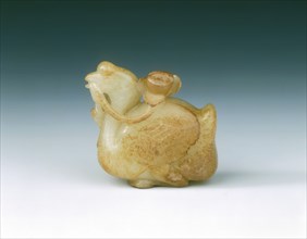 Jade goose with lotus, Song dynasty, China, 960-1279. Artist: Unknown