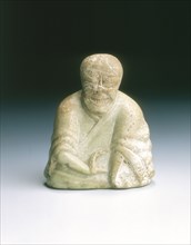 Jade Chinese chess (Go) player or mourner, Western Han dynasty, China, 206 BC-8. Artist: Unknown