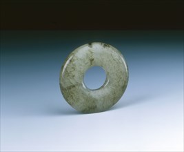 Greenish jade toggle, Western Han dynasty, China, 206 BC-8. Artist: Unknown