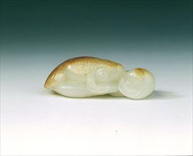 Jade goldfish and shells, Qing dynasty, China, probably early 18th century. Artist: Unknown