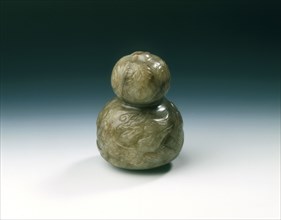 Jade double-gourd pendant, late Tang, Five dynasties or early Liao dynasty, China, 845-960. Artist: Unknown