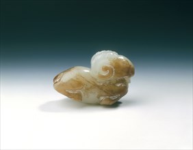 Jade ibex pendant, Tang dynasty, China, 618-907. Artist: Unknown