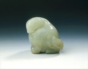 Jade standing mythical animal, Song or early Yuan dynasty, China, 11th-13th century. Artist: Unknown