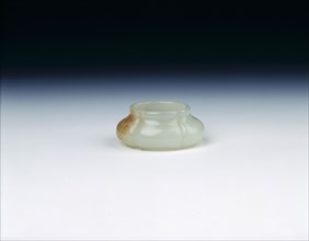 Mutton fat jade four-lobed brushwasher, Qing dynasty, China, probably 18th century. Artist: Unknown