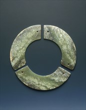 Jade bi-disc made up of three segments, Shang dynasty, Anyang phase, China, c12th-9th century BC. Artist: Unknown