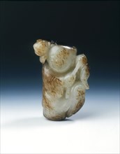 Jade boy with lotus leaf and flower, Song or Yuan dynasty, China, 11th-13th century. Artist: Unknown