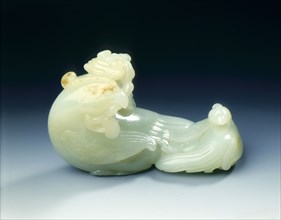 Jade brushrest, late Ming-early Qing dynasty, China, probably first half of 17th century. Artist: Unknown