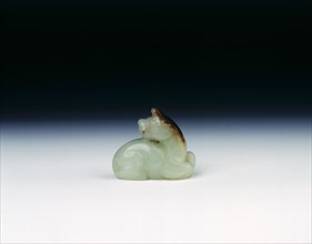 White jade qilin, Ming dynasty, China, 1368-1644. Artist: Unknown