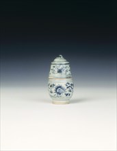 Blue and white lime pot, Ming dynasty, China, second half of 15th century. Artist: Unknown