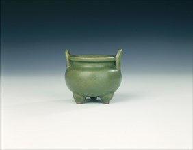 Celadon tripod censer, Yuan dynasty, China, 1279-1368. Artist: Unknown