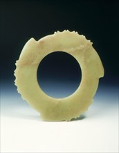 Jade bi-disc, neolithic, Shandong or Henan Longshan culture, China, c2300-1700 BC. Artist: Unknown