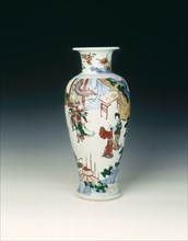 Polychrome vase with warriors in a garden, Qing dynasty, China, 17th century. Artist: Unknown
