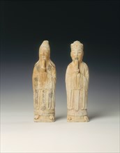 Unglazed pottery officials holding sceptres, Northern Song dynasty, China, 11th century. Artist: Unknown