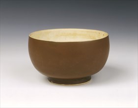 Persimmon red glazed Ding bowl with white glazed interior, Song dynasty, China, 12th century. Artist: Unknown