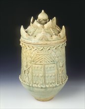 Celadon glazed burial jar with cover, Ly dynasty, Vietnam, 11th-mid 12th century. Artist: Unknown
